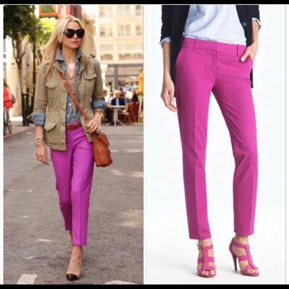 J. Crew Pants - J. Crew Cafe Capri Purple Womens Pants Cropped